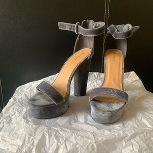 suede blue/gray platform heels (relist)
